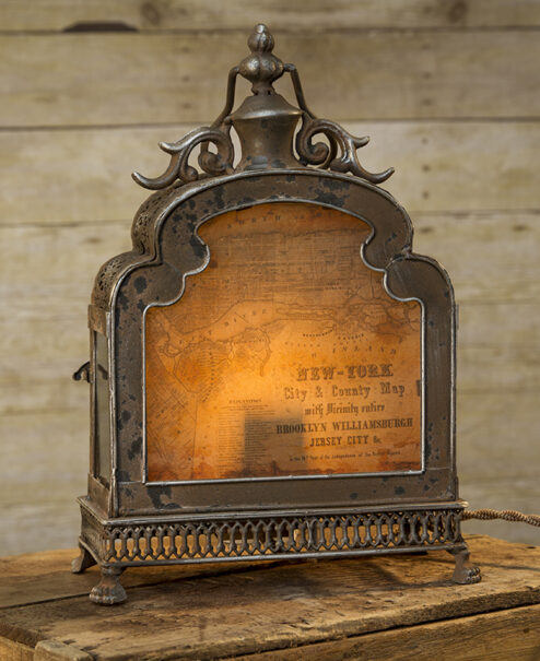 Vintage New York Map Lantern Lamp