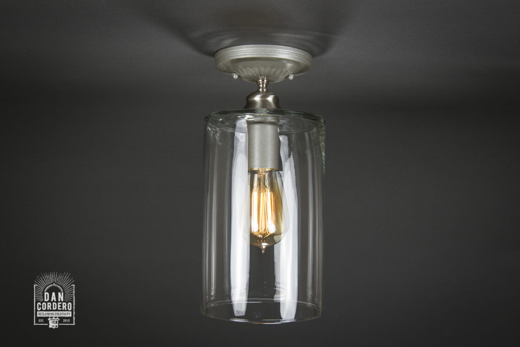 Semi-Flush Light Fixture - Wide Cylinder