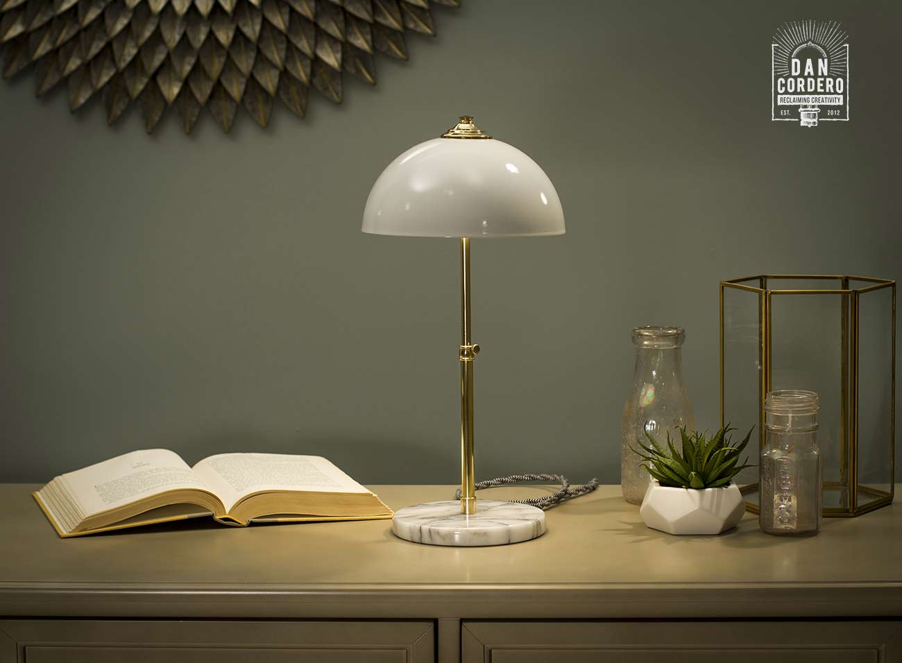 brass marble table lamp