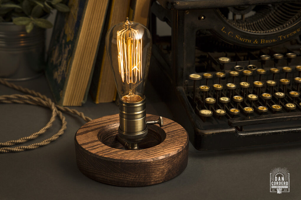 Wooden Edison Table Lamp