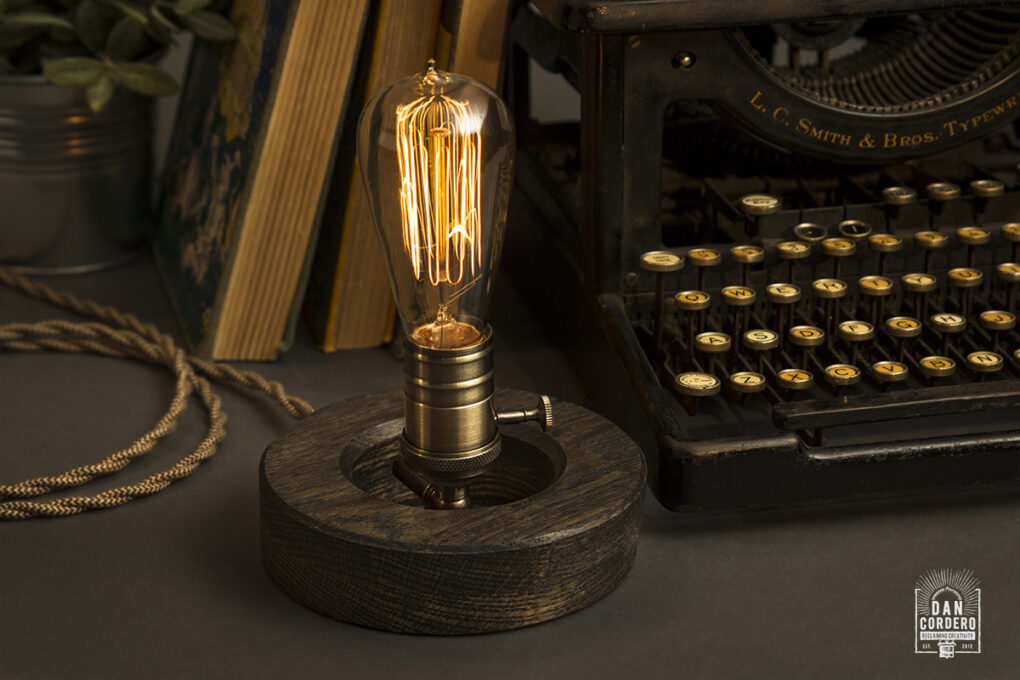 Wooden Edison Table Lamp