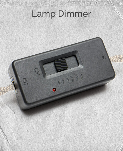 Black inline dimmer switch for lamps & plugin pendant lights