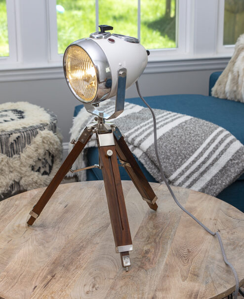 Vintage Motorcycle Headlight Table Lamp