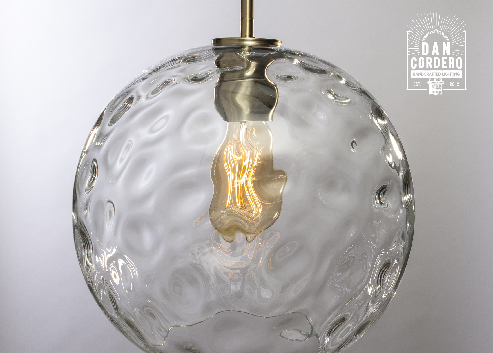 Dimpled glass pendant light deals