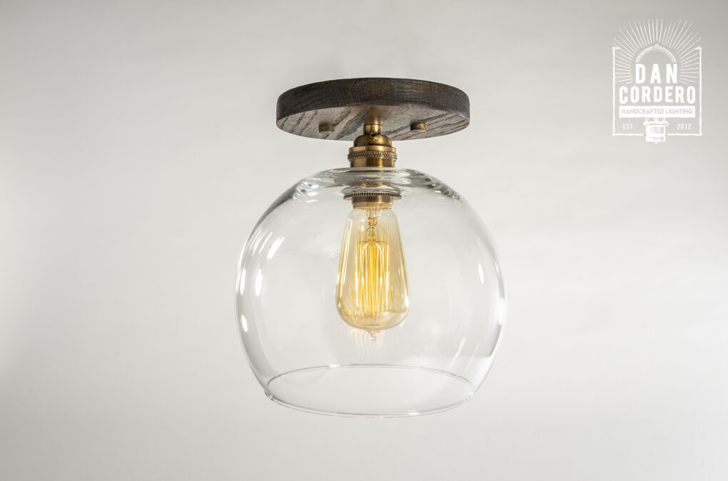 Globe Wooden Canopy Ceiling Light