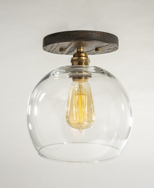 Globe Wooden Canopy Ceiling Light