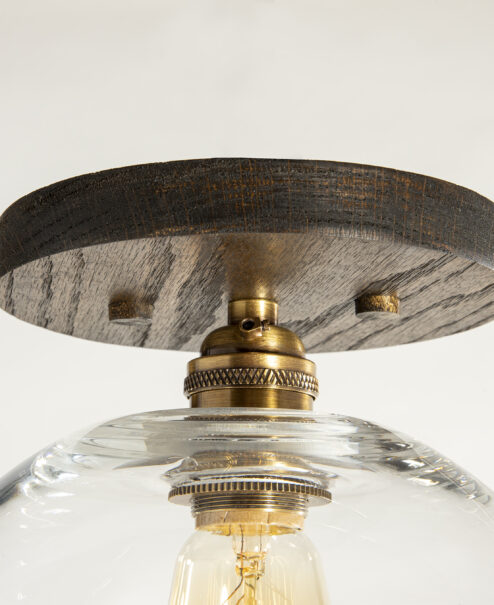 Luna Wood Semi Flush Mount Light Fixture Cordero Handcrafted