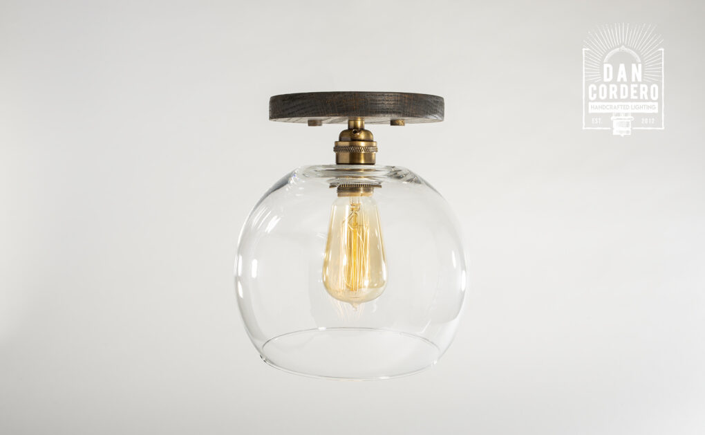 Wood Canopy Flush Mount Light Fixture