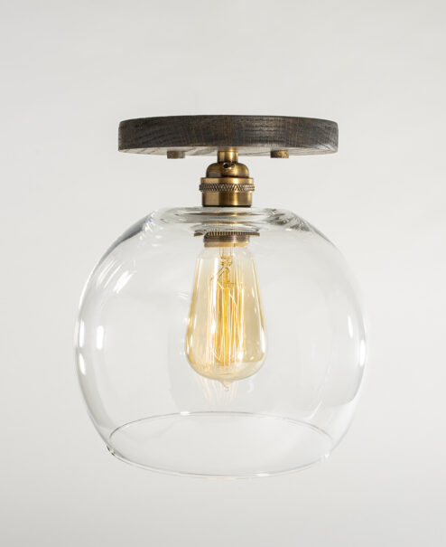 Wood Canopy Flush Mount Light Fixture