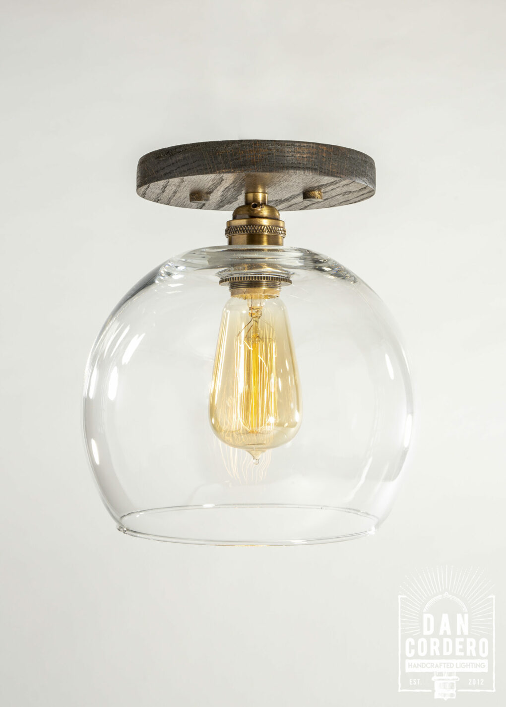Wood Canopy Flush Mount Light Fixture