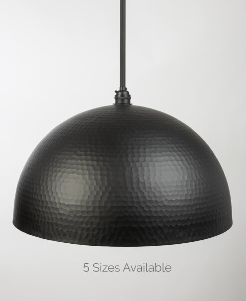 Black Hammered Dome Pendant Light