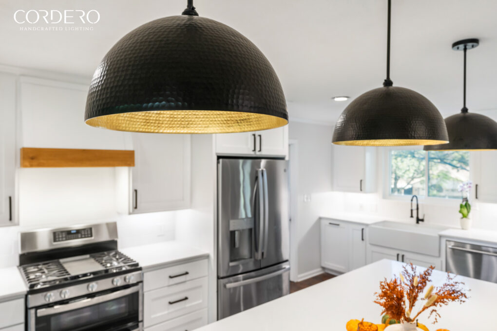 Black Hammered Dome Light