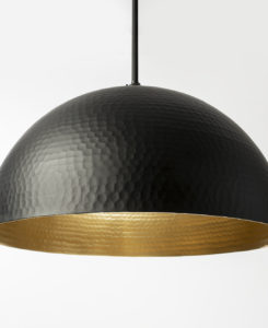 Hammered Metal Flat Black Light Fixture