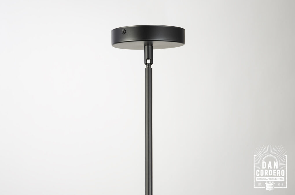 Flat Black Hammered Pendant Light