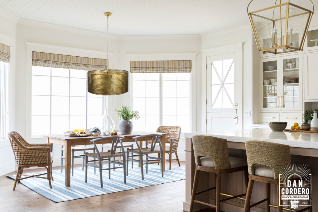 Handcrafted Hammered Drum Light Fixture