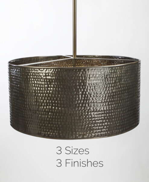 Douglas Hammered Drum Pendant Light Fixture Cordero Handcrafted Lighting Douglas Hammered Drum Pendant Light, Metal Drum Shade Pendant Light