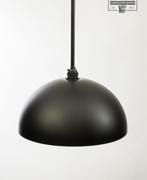 Flat Black Dome Pendant Light