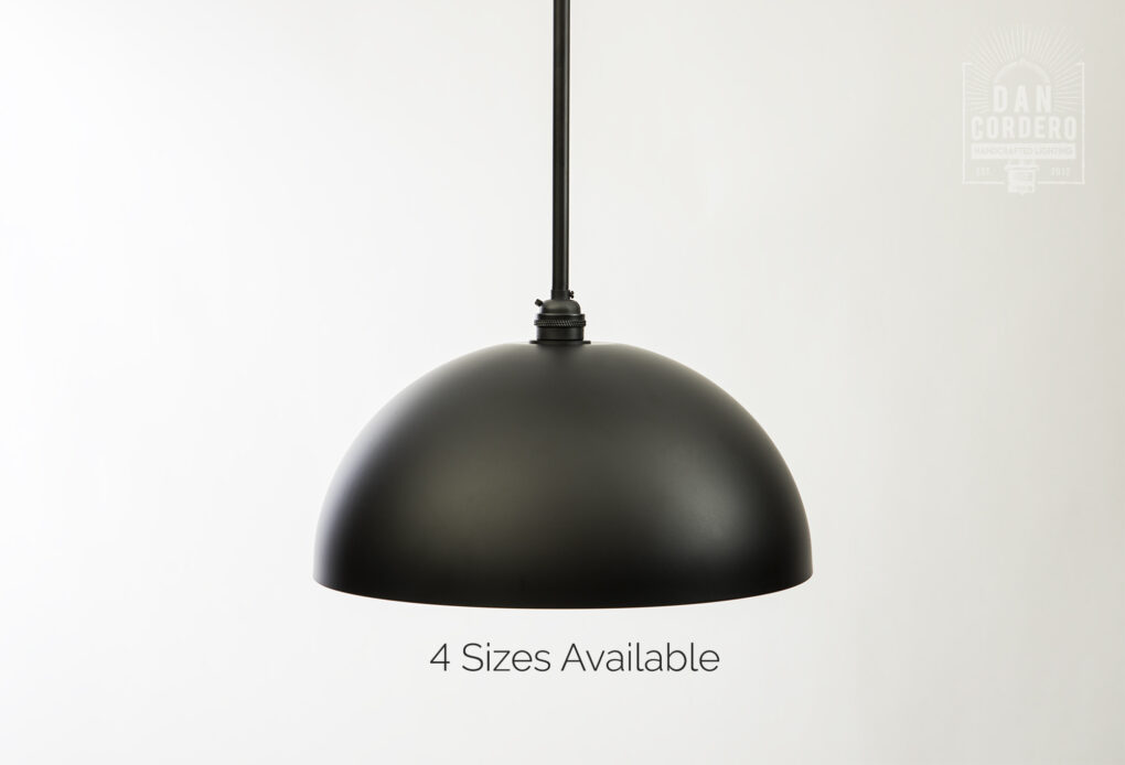 Matte Black Dome Pendant Light Fixture