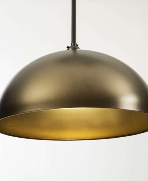 Oil Rubbed Bronze and Gold Pendant Light Fixture