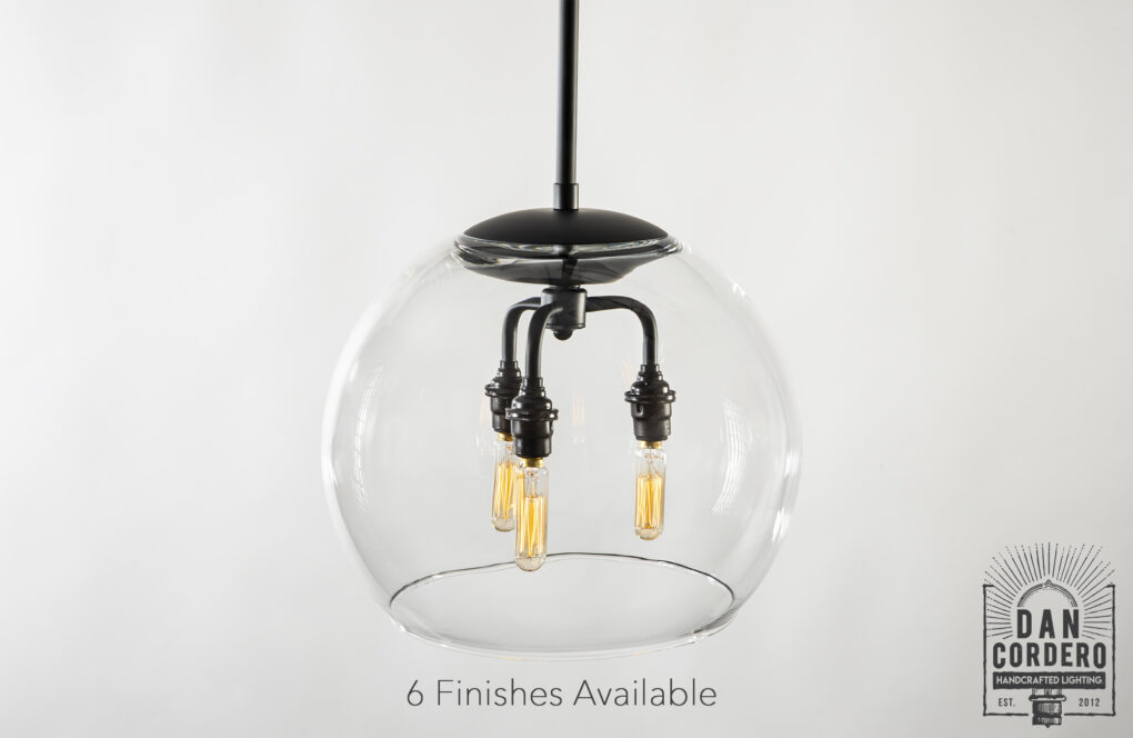 12" Glass Globe Pendant Light Fixture