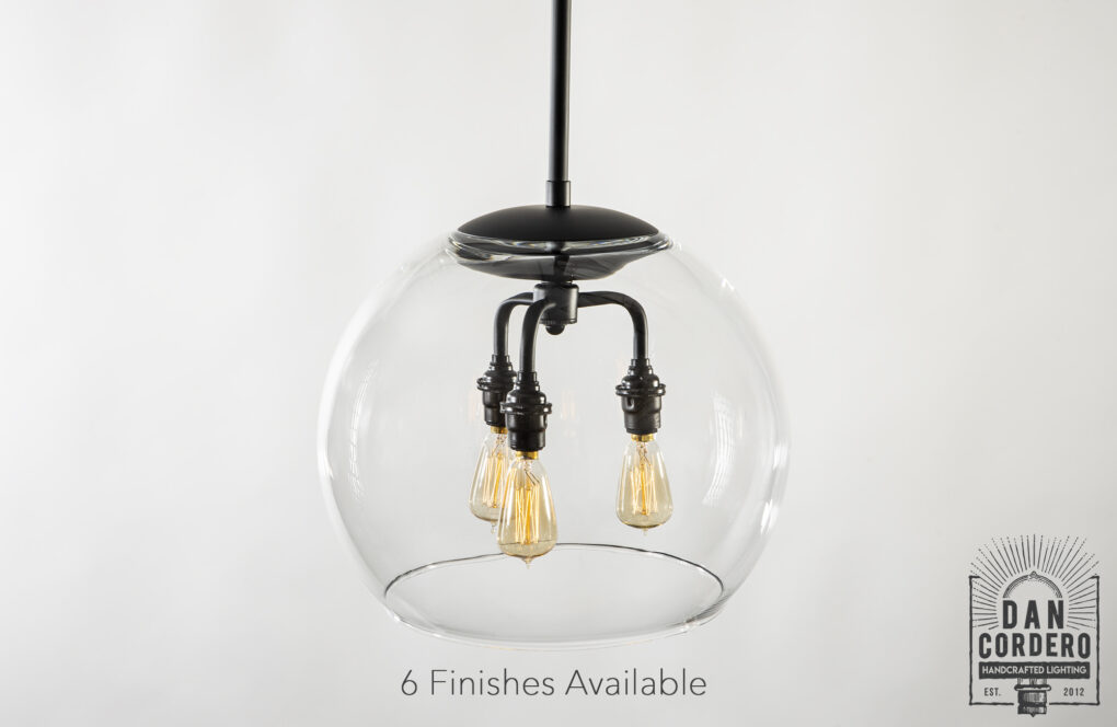 12" Glass Globe Pendant Light Fixture