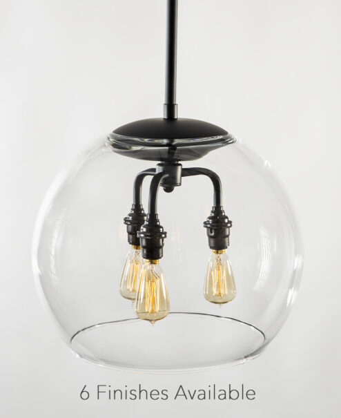 12" Glass Globe Pendant Light Fixture