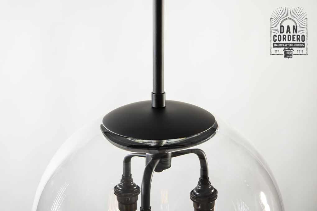 Top of the 12" Glass Globe Pendant Light Fixture