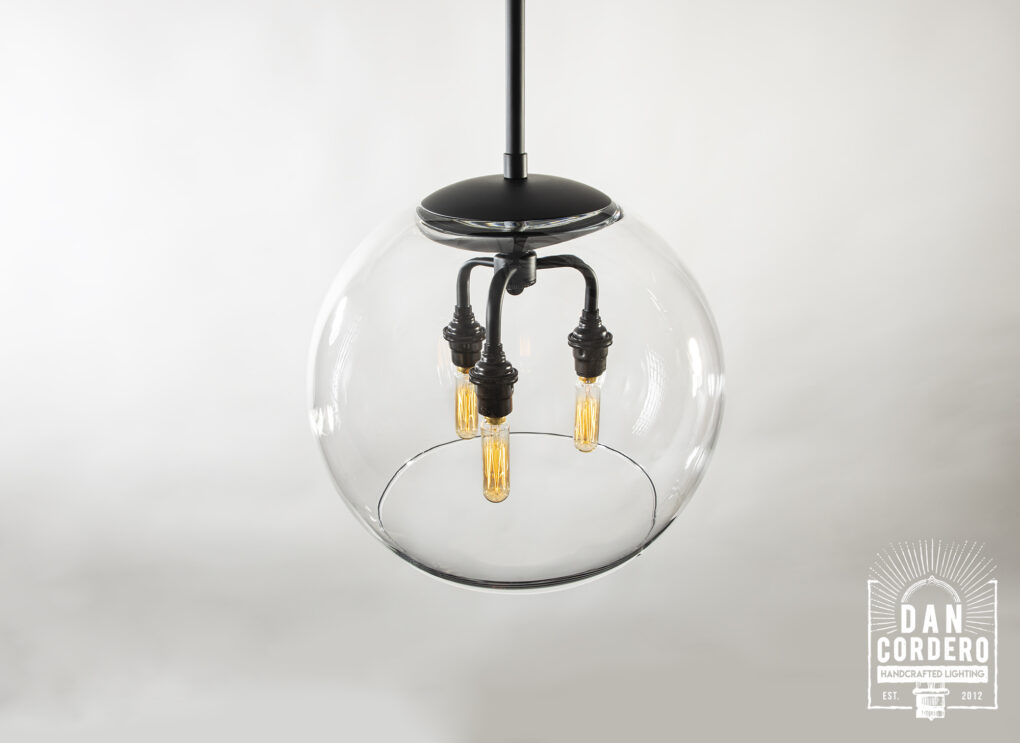 12" Glass Globe Pendant Light Fixture