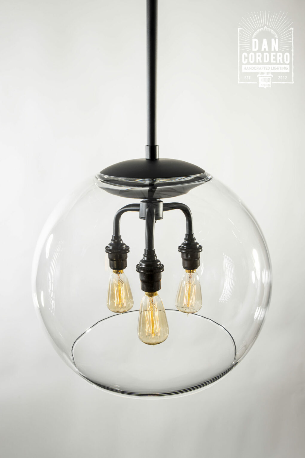 12" Glass Globe Pendant Light Fixture