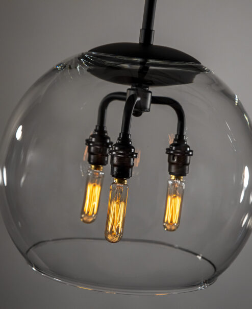 Dan Cordero Glass Globe Pendant Light Fixture