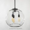 16" Glass Globe Pendant Light Fixture Featuring the Tublar Bulb