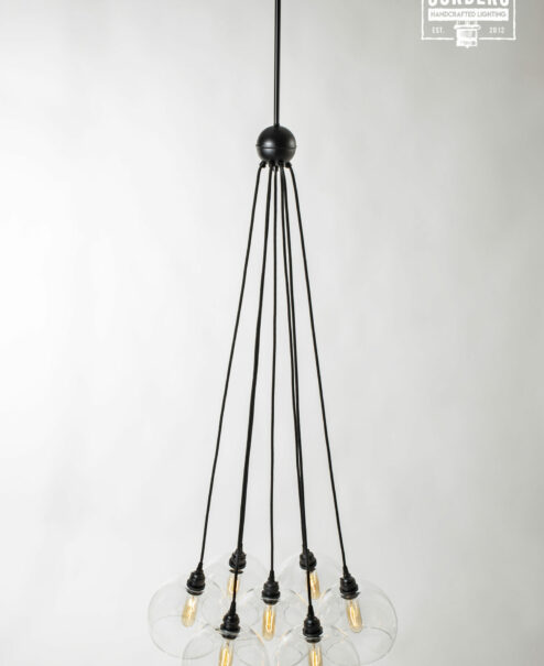 Flat Black Glass Globe Light