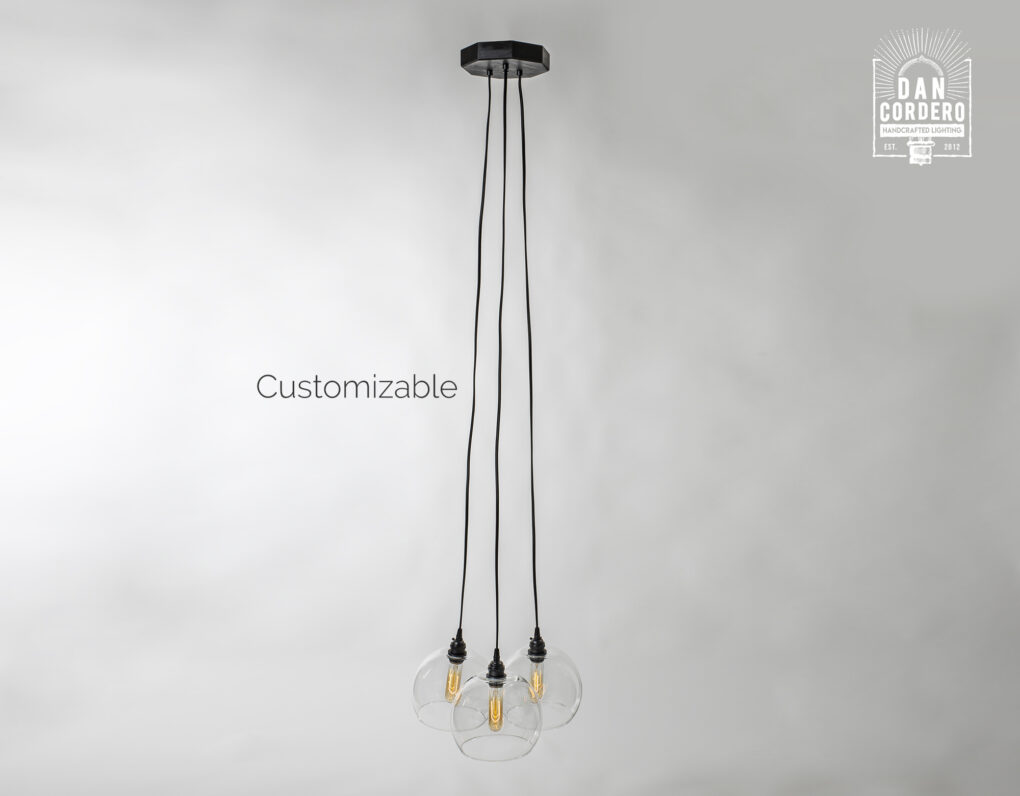 Hanging Glass Globe Pendant Light Fixture