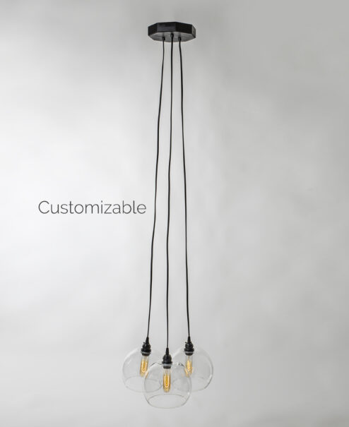 Hanging Glass Globe Pendant Light Fixture