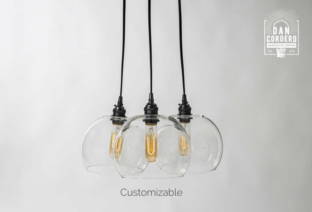 3 Glass Globe Chandelier Light Fixture