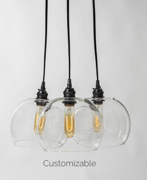 3 Glass Globe Chandelier Light Fixture