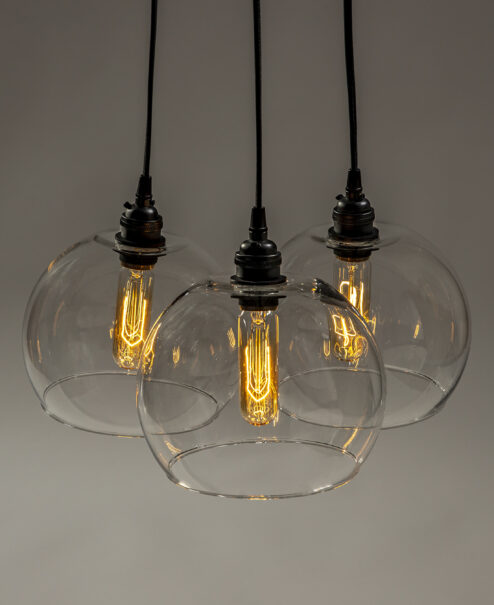 Flat Black Glass Globe Light