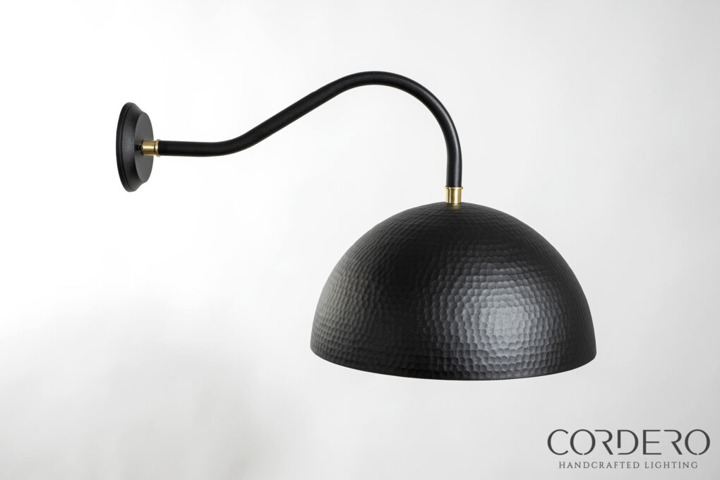 Side Profile of Hammered Dome Sconce