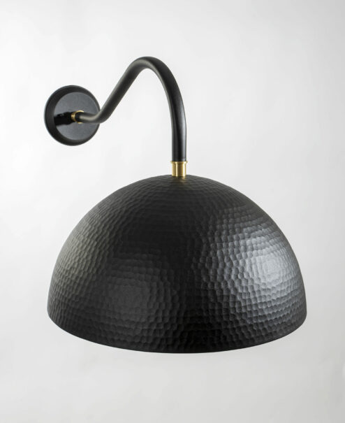 Outdoor Hammered Black Sconce