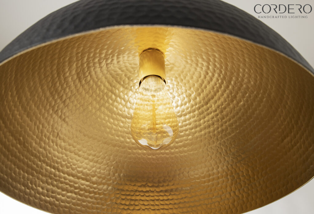 Interior of Hammered Dome Sconce