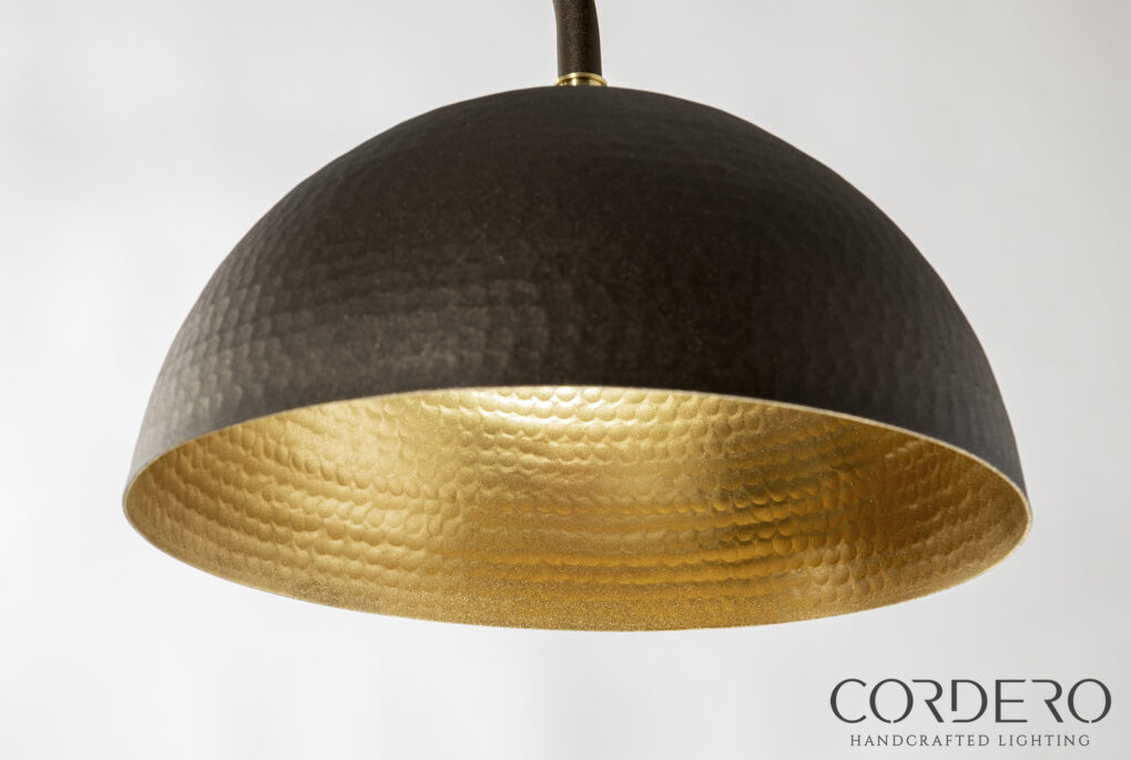 Outdoor Bronze Hammered Dome Sconce