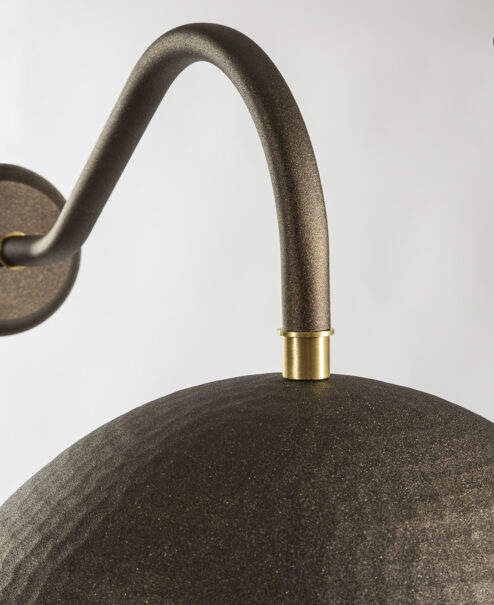 Outside Bronze Hammered Dome Sconce