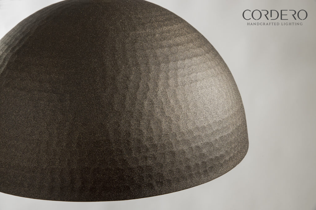 Outside Bronze Hammered Dome Sconce