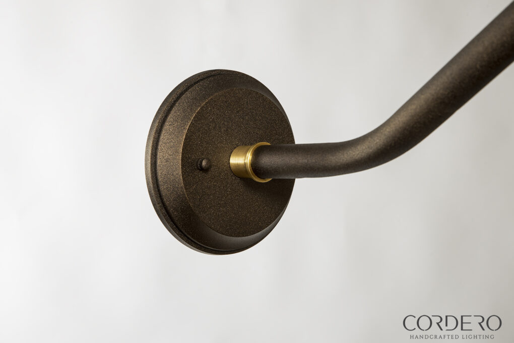 Outside Bronze Hammered Dome Sconce