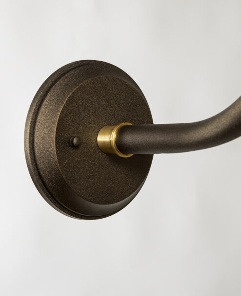 Outside Bronze Hammered Dome Sconce