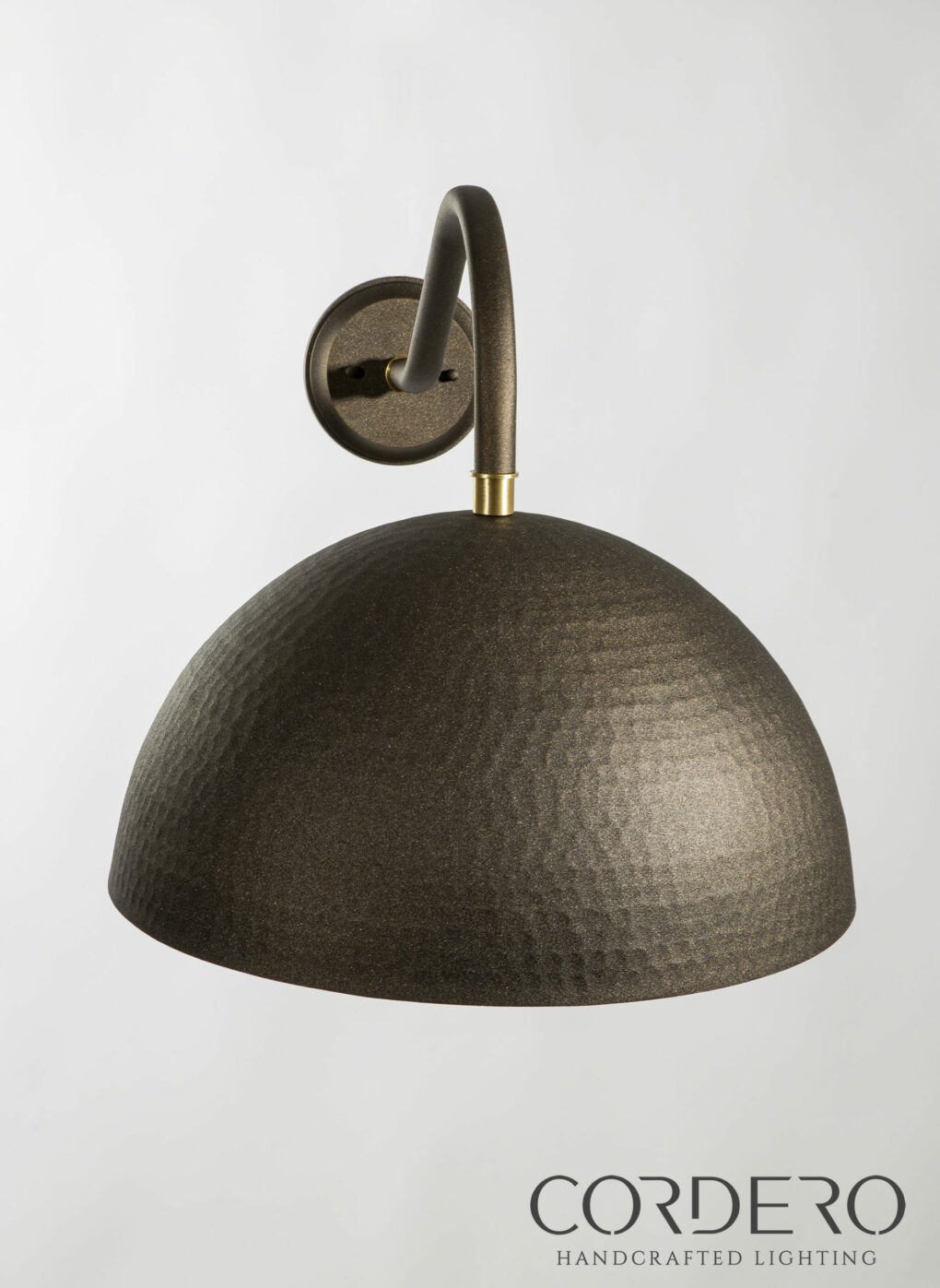 Outside Bronze Hammered Dome Sconce