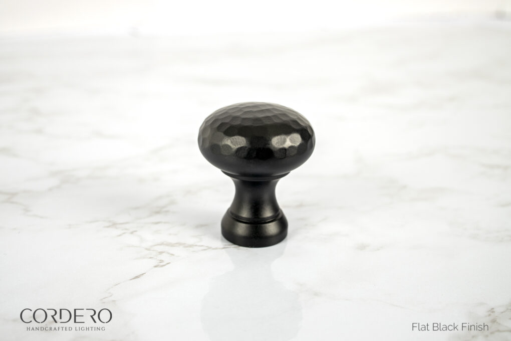 Flat Black Hammered Knob