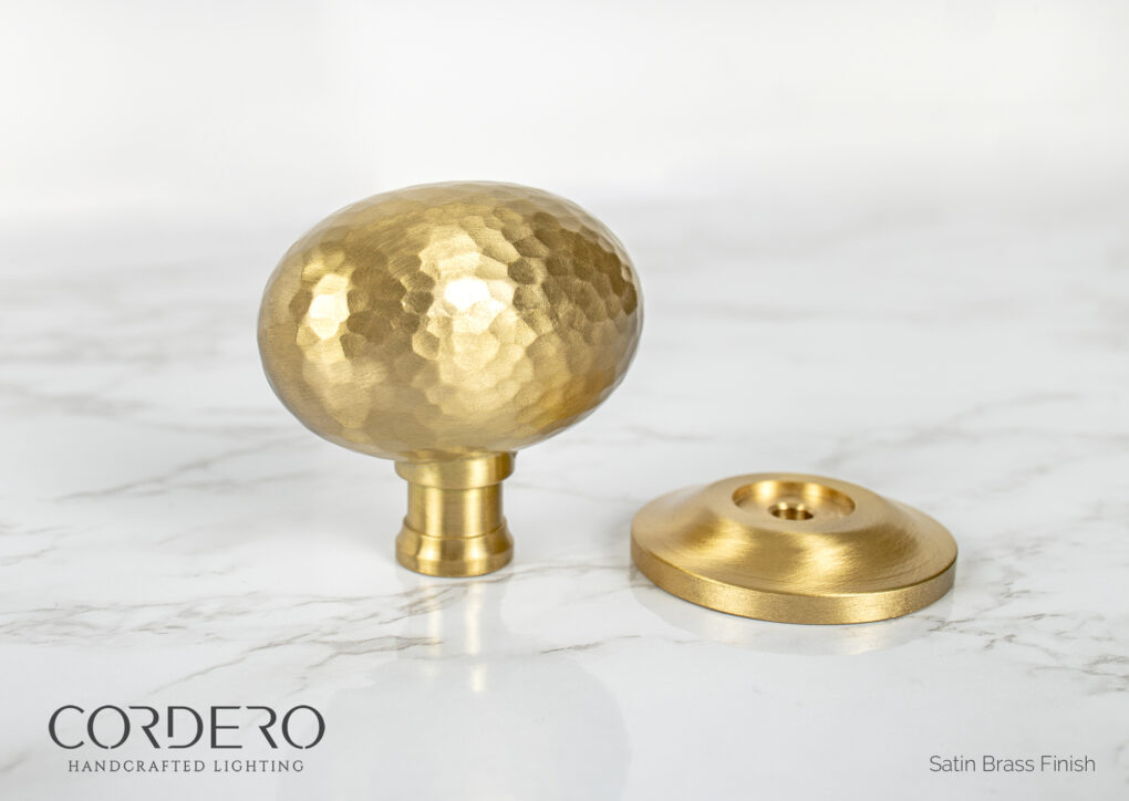 Satin Brass Hammered Door Knob