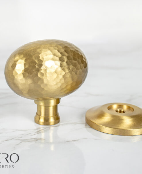 Satin Brass Hammered Door Knob