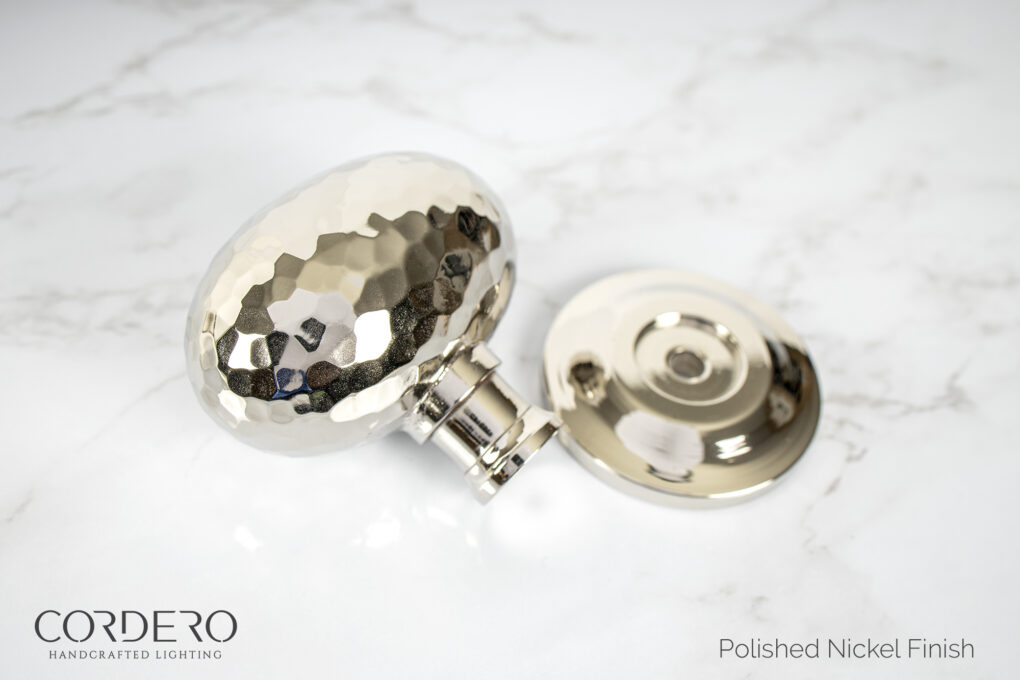 Hammered Door Knob is the ultimate in door “jewelry” with the added benefit of handsome durability for high traffic areas and usage. A combination of strength and beauty, the solid brass hand Hammered Selwyn Door Knob